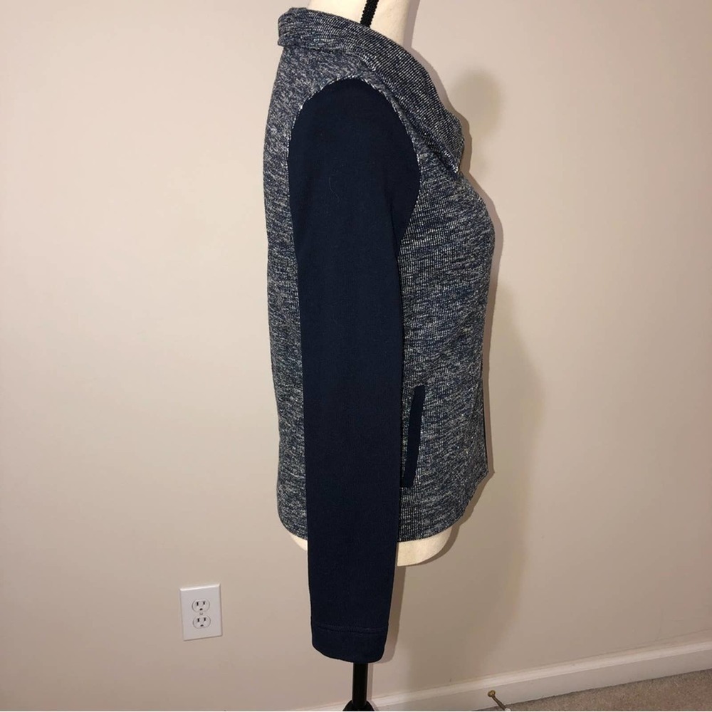 Tommy Hilfiger Athluxe Mixed Fabric Blue Tweed Gold Jacket Extra Small - Picture 7 of 13